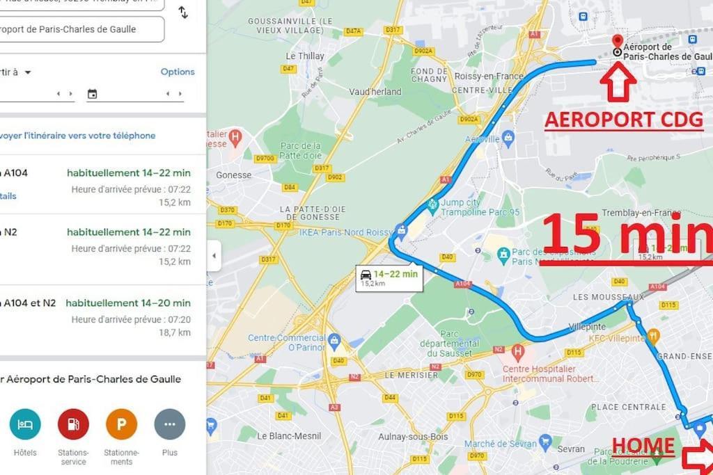 Joli T2, Terrasse Et Jardin, Ideal Pour Familles, A 15 Min De L'Aeroport Roissy Cdg Tremblay-en-France Exteriér fotografie
